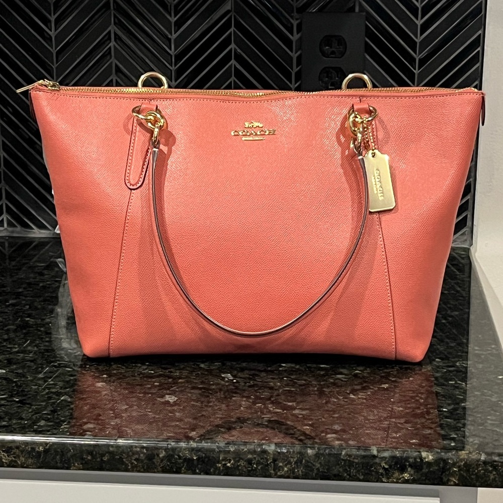 Coach Pebble Leather Salmon Tote